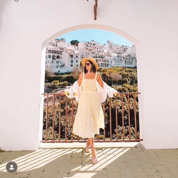 Tularosa Women's Eleanora Embroidered Dress Smocked Mellow Yellow Size S NWT - Picture 12 of 12